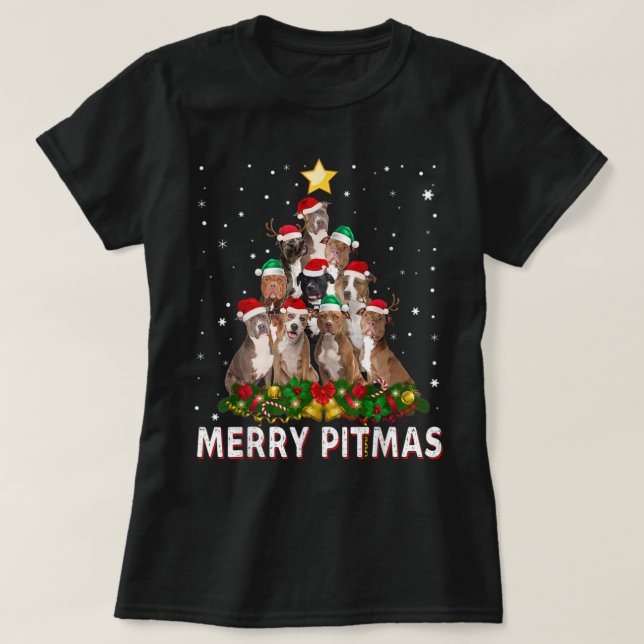 Merry Pitmas Pitbull Dog Ugly Christmas Sweater Tr (Design Front)