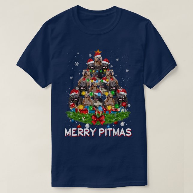 Merry Pitmas Pitbull Dog Ugly Christmas Sweater Tr (Design Front)