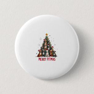 Merry Pitmas Pitbull Dog Ugly Christmas Sweater Tr 6 Cm Round Badge