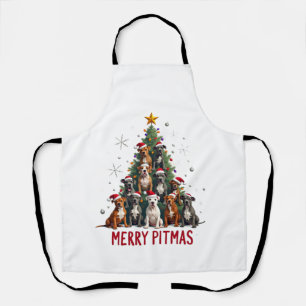 Merry Pitmas Pitbull Dog Ugly Christmas Sweater Tr Apron