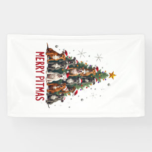Merry Pitmas Pitbull Dog Ugly Christmas Sweater Tr Banner