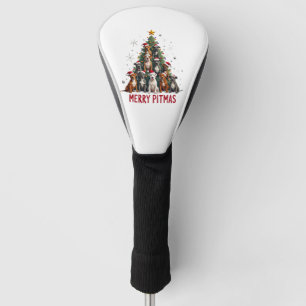 Merry Pitmas Pitbull Dog Ugly Christmas Sweater Tr Golf Head Cover