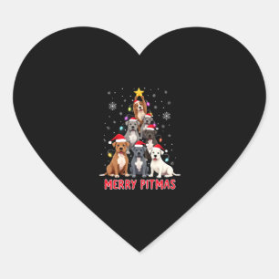 Merry Pitmas Pitbull Dog Ugly Christmas Sweater Tr Heart Sticker