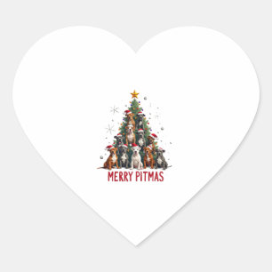 Merry Pitmas Pitbull Dog Ugly Christmas Sweater Tr Heart Sticker
