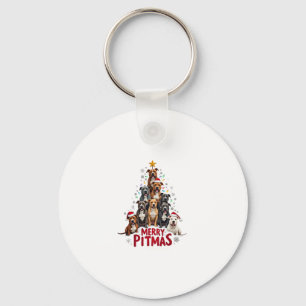 Merry Pitmas Pitbull Dog Ugly Christmas Sweater Tr Key Ring