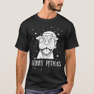 Merry Pitmas Pitbull Santa Claus Dog Pittie Christ T-Shirt
