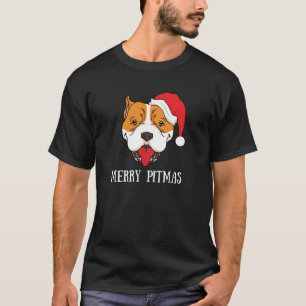 Merry Pitmas Pitbull Santa Claus Dog Pittie Christ T-Shirt