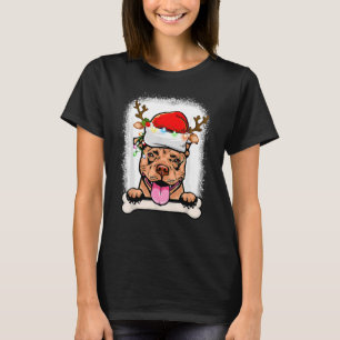 Merry Pitmas Pitbull Santa Claus Dog T-Shirt