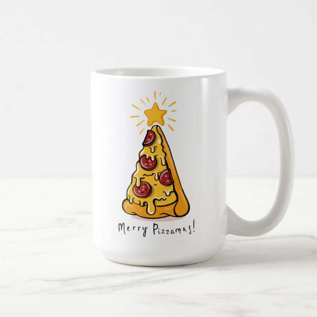 Merry Pizzamas - A Festive Slice of Joy! Coffee Mug (Right)