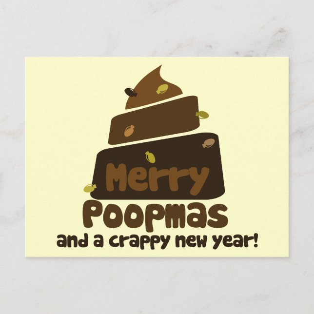 Merry Poopmas Holiday Postcard (Front)