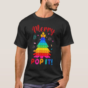Merry Pop IT Christmas tree Fidgets Popit T-Shirt