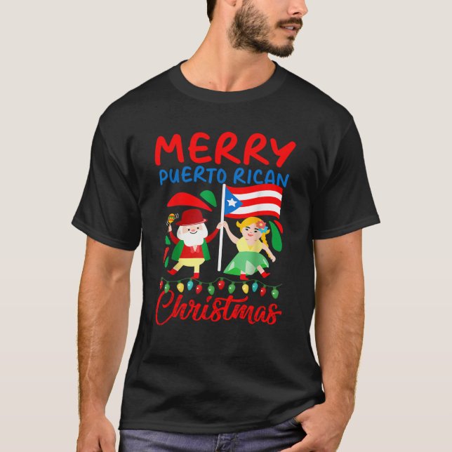 Merry Puerto Rican Christmas Puerto Rico Christmas T-Shirt (Front)