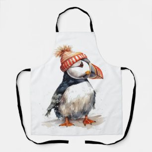 Merry Puffin Christmas Kitchenwear Apron