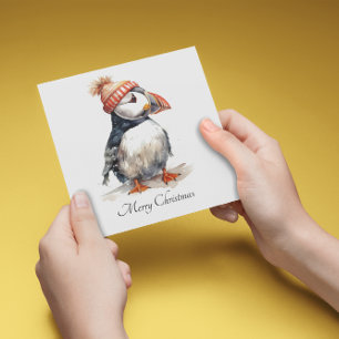 Merry Puffin Christmas Party Stationery Invitation