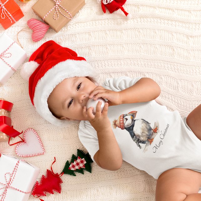 Merry Puffin, custom Baby Bodysuit (Creator Uploaded)
