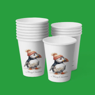 Merry Puffin, custom Paper Cups