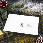 Merry Puffin Label<br><div class="desc">Add a touch of personalised winter charm to your holiday mail with our "Merry Puffin" address labels. These delightful labels feature the adorable watercolor illustration of a puffin, bundled up for winter in a cosy red and white striped beanie topped with a fluffy pompom. This charming seabird brings a whimsical...</div>