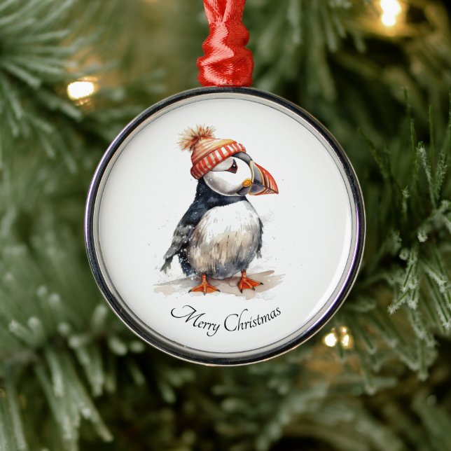 Merry Puffin Metal Tree Decoration (Tree)