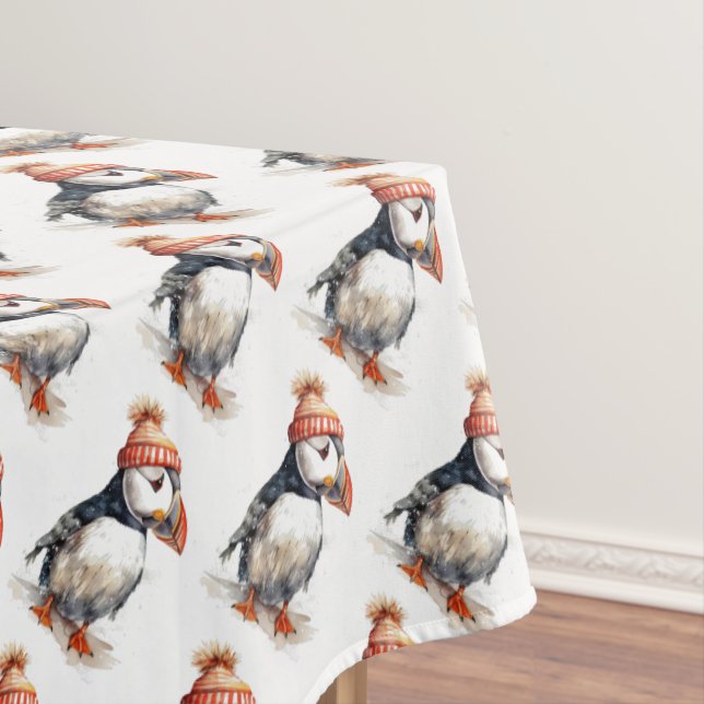 Merry Puffin Tablecloth (In Situ)