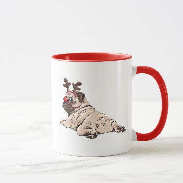 Merry Pug Party Mug (Right)