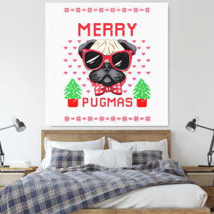 Merry Pugmas! Canvas Print