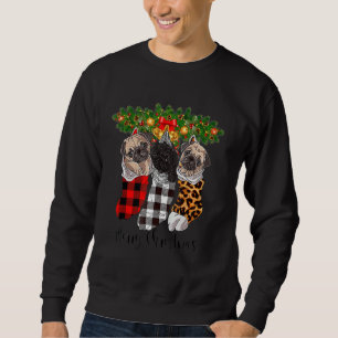 Merry Pugmas Christmas Lights Santa Reindeer Pug I Sweatshirt