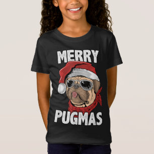 Merry Pugmas Funny Christmas Pug Santa Hat Dog Lov T-Shirt