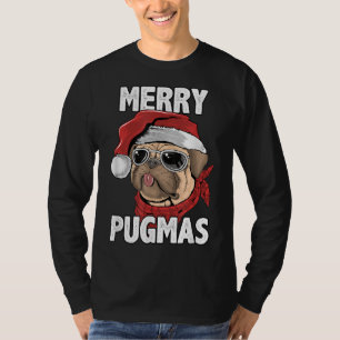 Merry Pugmas Funny Christmas Pug Santa Hat Dog Lov T-Shirt