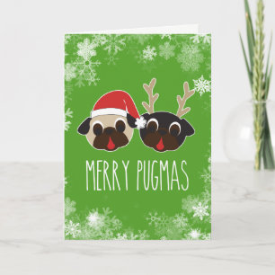 Merry Pugmas Holiday Card Peace And Love