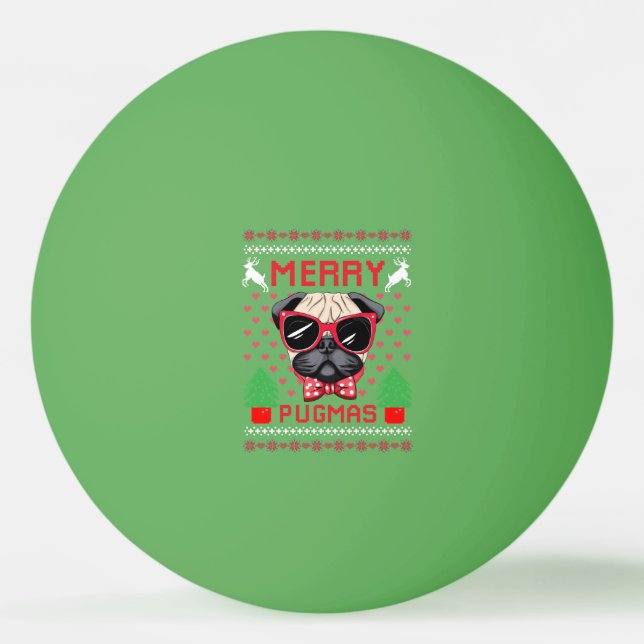 Merry Pugmas! Ping Pong Balls (Front)
