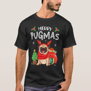 Merry Pugmas Pug Dog  Christmas Xmas Funny T-Shirt