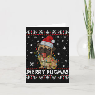 Merry Pugmas Ugly Christmas Sweater Cute Pug Dog Card