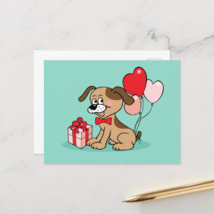 merry puppy postcard