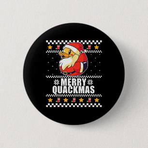 Merry Quackmas Christmas Duck Santa Claus Meme 6 Cm Round Badge