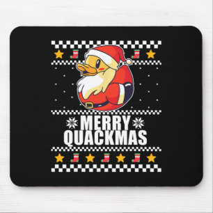 Merry Quackmas Christmas Duck Santa Claus Meme Mouse Mat
