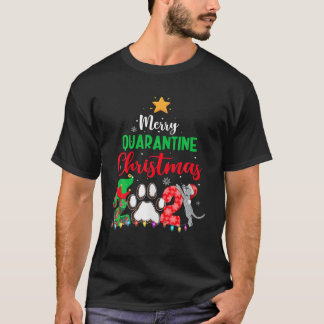 Merry Quarantine Cat Family Christmas 2021 T-Shirt