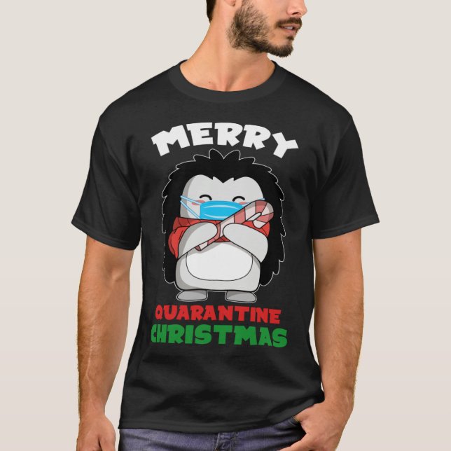 Merry Quarantine Christmas 2020 Hedgehog Santa T-Shirt (Front)