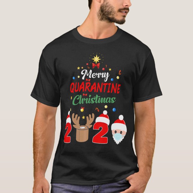 Merry Quarantine Christmas 2020 Xmas Pajamas T-Shirt (Front)