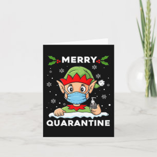 Merry Quarantine Christmas Elf Fun Family Xmas Card