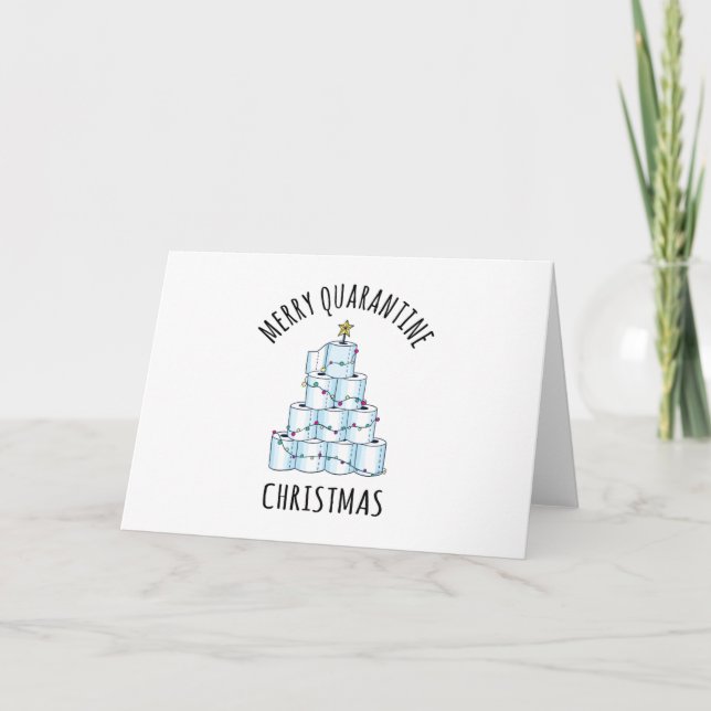 Merry Quarantine Christmas Tree Toilet Paper Card (Front)