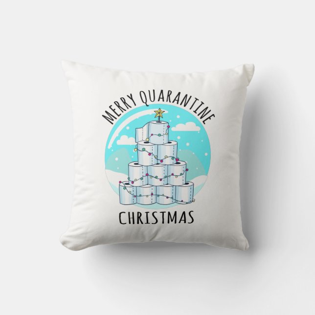 Merry Quarantine Christmas Tree Toilet Paper Cushion (Front)