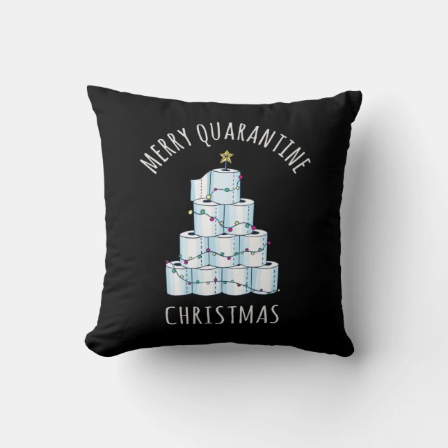 Merry Quarantine Christmas Tree Toilet Paper Cushion (Front)