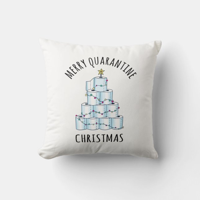 Merry Quarantine Christmas Tree Toilet Paper Cushion (Front)