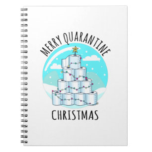 Merry Quarantine Christmas Tree Toilet Paper Notebook
