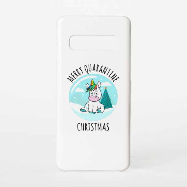 Merry Quarantine Christmas Unicorn Samsung Galaxy Case (Back)