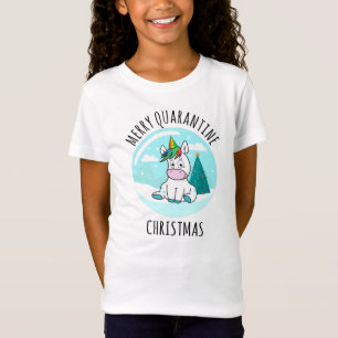 Merry Quarantine Christmas Unicorn T-Shirt