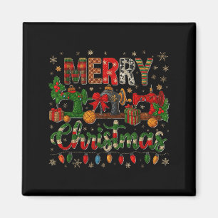 Merry Quiltmas Quilter Sewing Retreat Pajama Chris Magnet