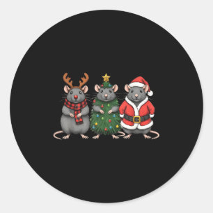 Merry Ratmas Christmas Santa Rat Mouse Lover Anima Classic Round Sticker