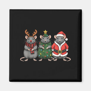 Merry Ratmas Christmas Santa Rat Mouse Lover Anima Magnet