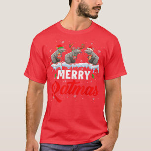 Merry Ratmas Funny Santa ELF Reindeer Rat Christma T-Shirt